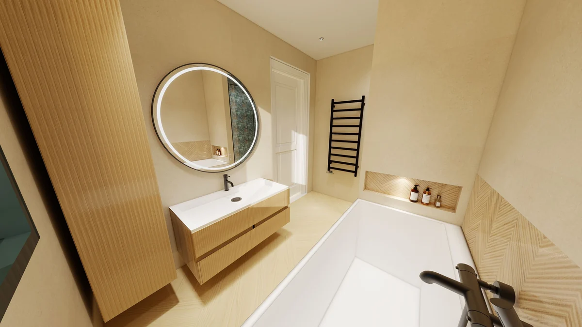 3D ontwerp badkamer voorbeeld All-Work Services